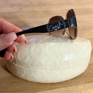 Coach Black and Brown Logo Accent Women's Sunglasses